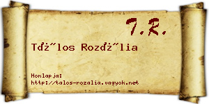 Tálos Rozália névjegykártya