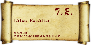 Tálos Rozália névjegykártya